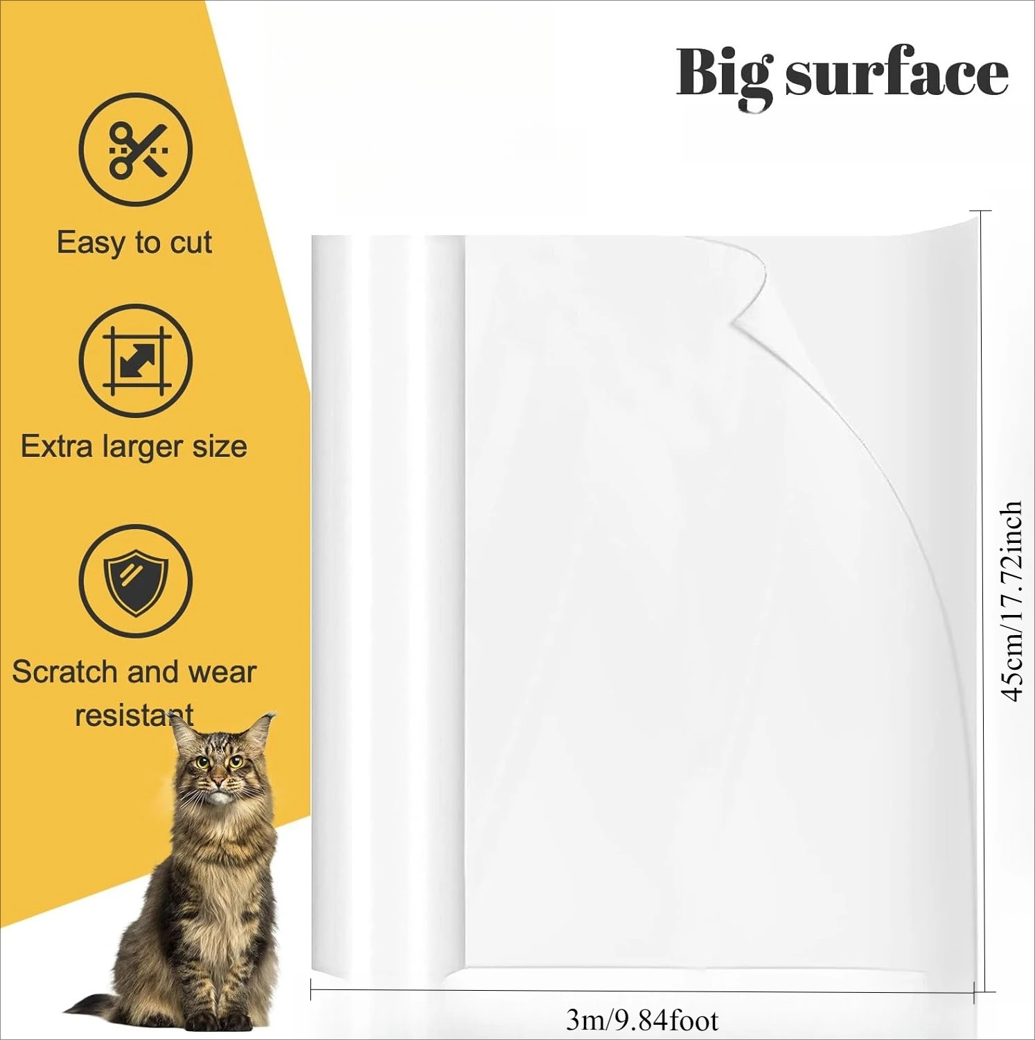 Protetor de Sofá Transparente para Gatos Antiarranhões Cortável - Imagem 2