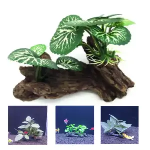 planta artificial para aquário simulação tronco árvore