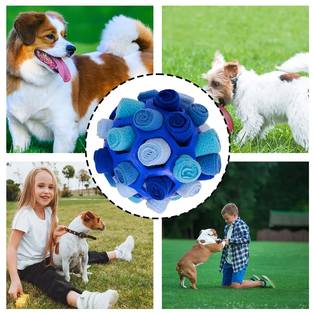 Bola Olfativa para Cães de Lã e TPR com 20 cm para Brincar - Imagem 5