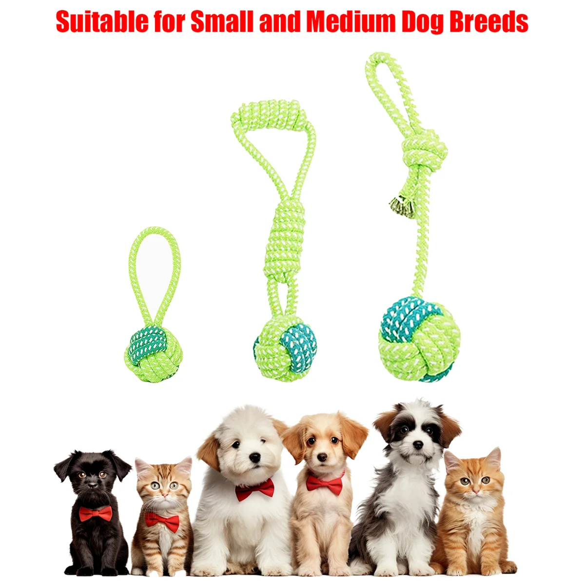 Brinquedo de Corda para Cães de Nylon com Multi-Textura e Pega Antiderrapante - Imagem 4