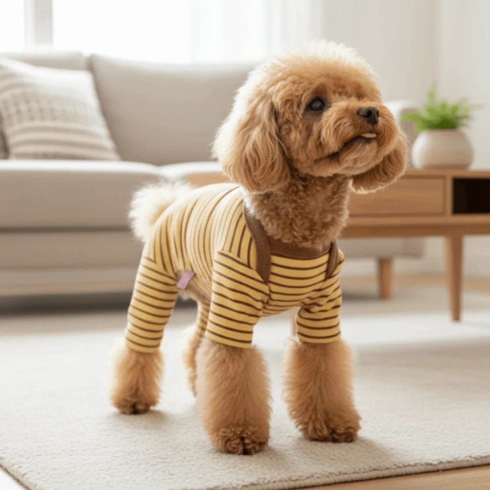 Pijama para Cães de Veludo com Mangas e Cobertura Abdominal - Imagem 3