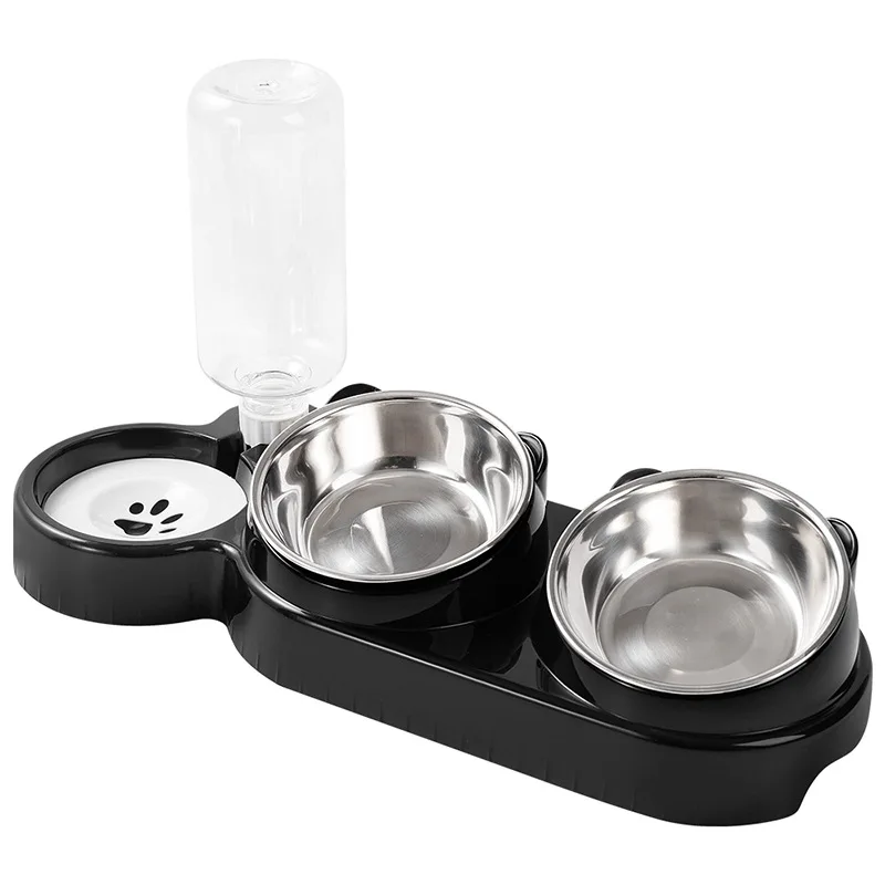 Tigela Dupla para Gatos com Suporte Inclinado e Refil Automático - Imagem 5