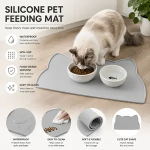 tapete comedouro para cães e gatos de silicone