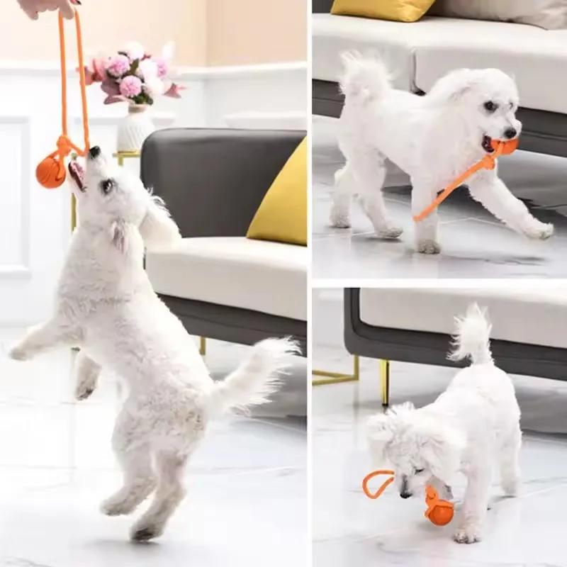 Bola de Treinamento para Cães com Corda de Algodão para Puxar e Lançar - Imagem 5