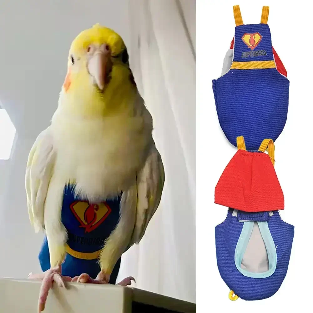 Fralda Fisiológica para Pássaros Lavável de Algodão Ajustável - Imagem 2