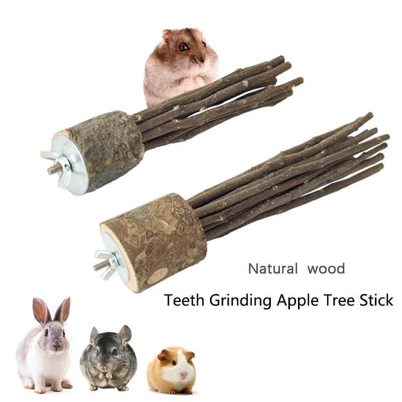 Poleiro de Madeira Natural para Pássaros e Hamsters Encaixe na Gaiola - Imagem 3
