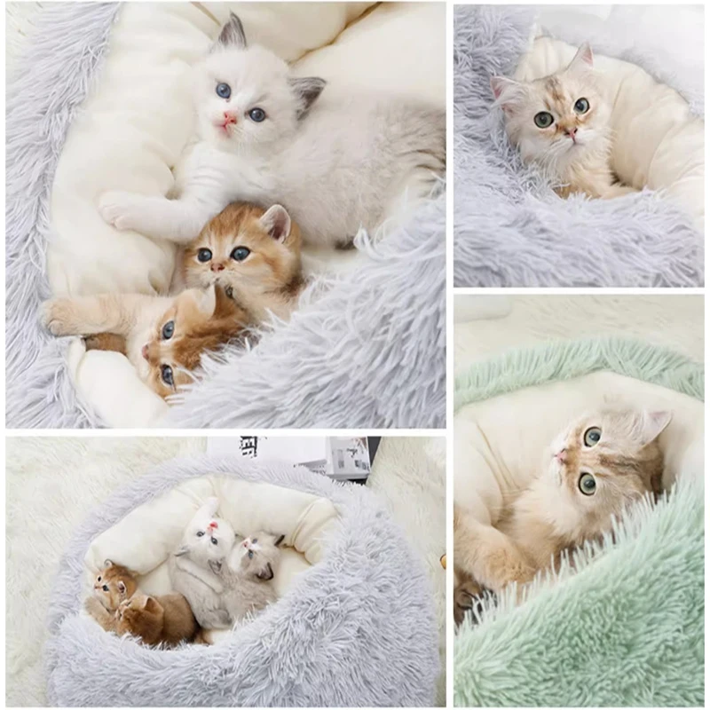 Cama Sofá para Gatos e Cães Pequenos de Pelúcia com Capa Removível - Image 5