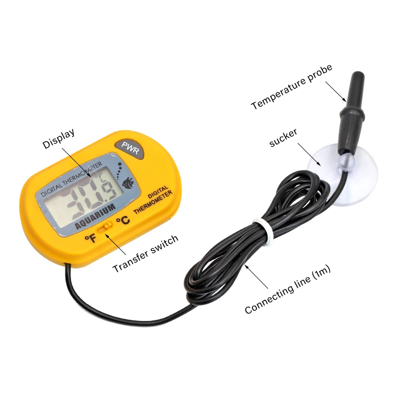 Termômetro Digital para Aquário LCD Mede -50 a 70°C com Ventosa - Imagem 4