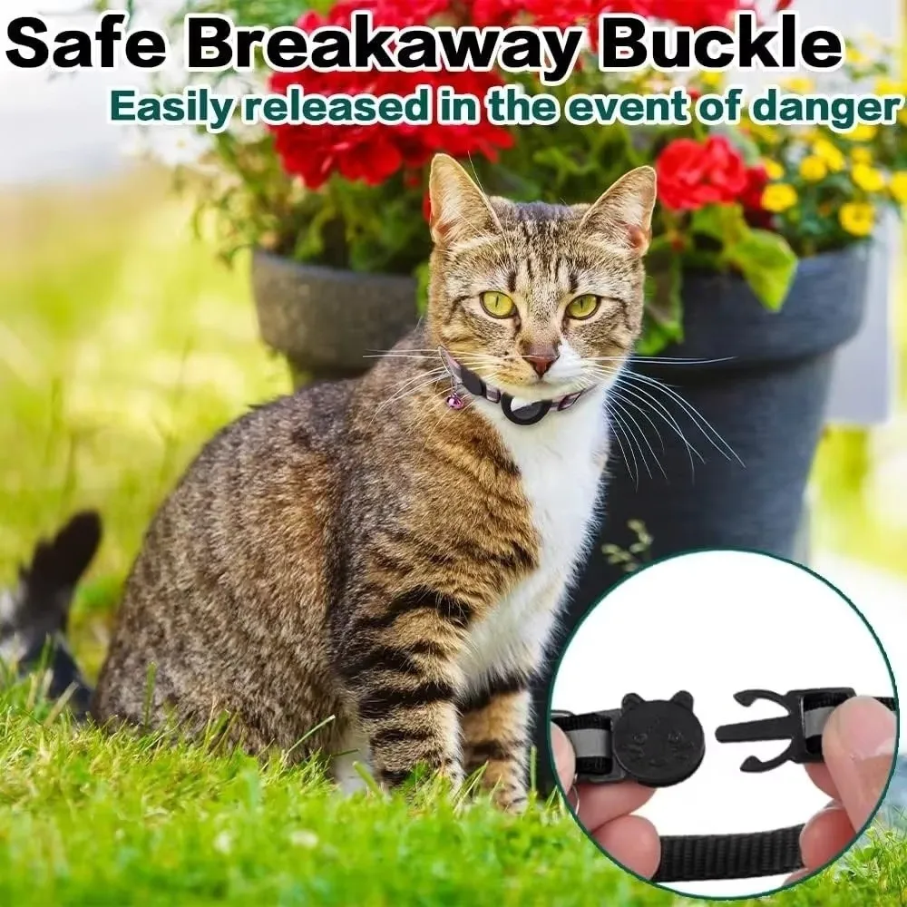 Coleira para Gatos com Suporte AirTag Ajustável e Faixa Refletiva - Imagem 3