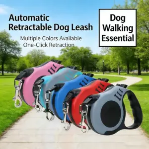 coleira retrátil para pets em nylon