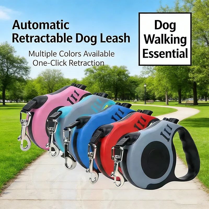 coleira retrátil para pets em nylon