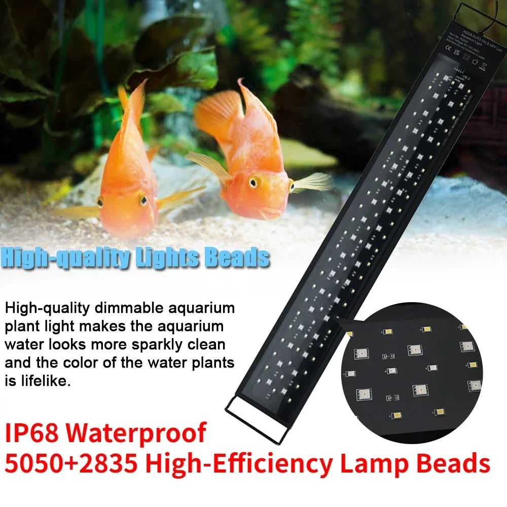 Luminária LED para Aquário 20-70cm Espectro Completo IP68 à Prova D'água - Imagem 3