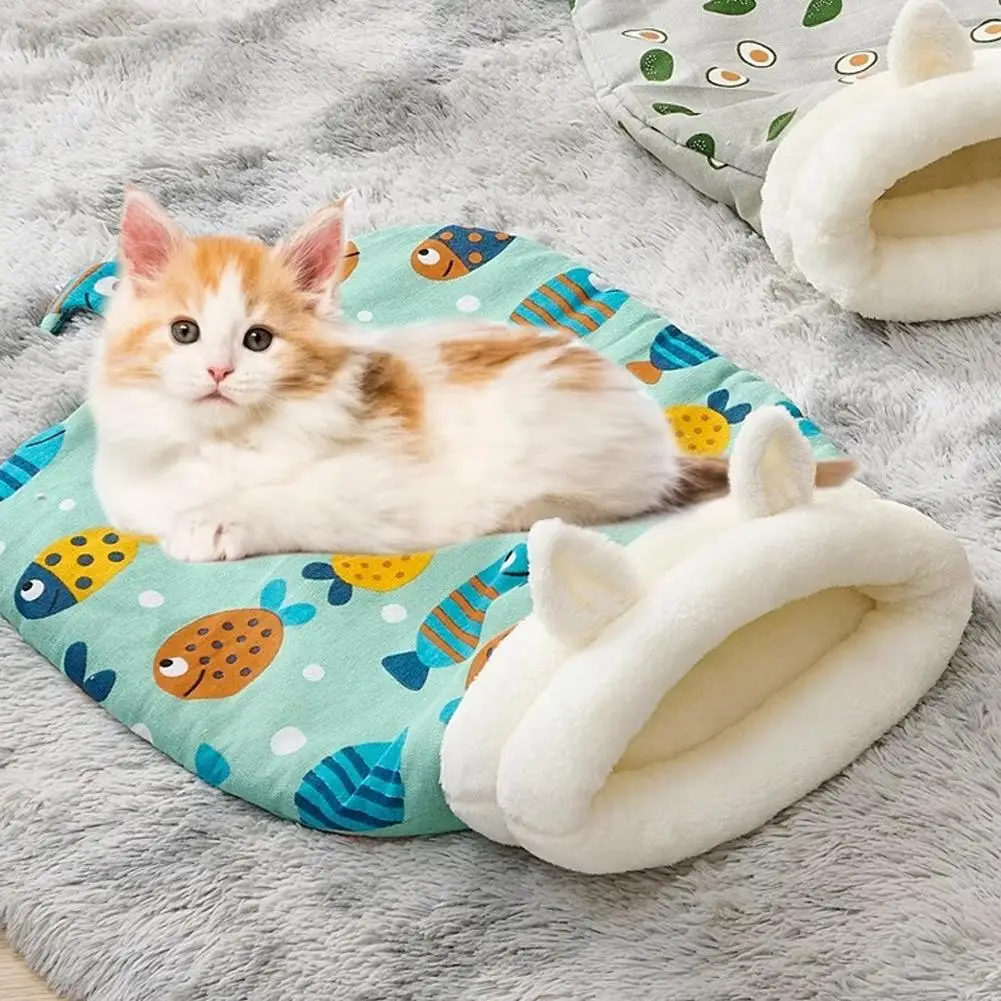 Saco de Dormir para Gatos de Pelúcia Macia Lavável - Imagem 3