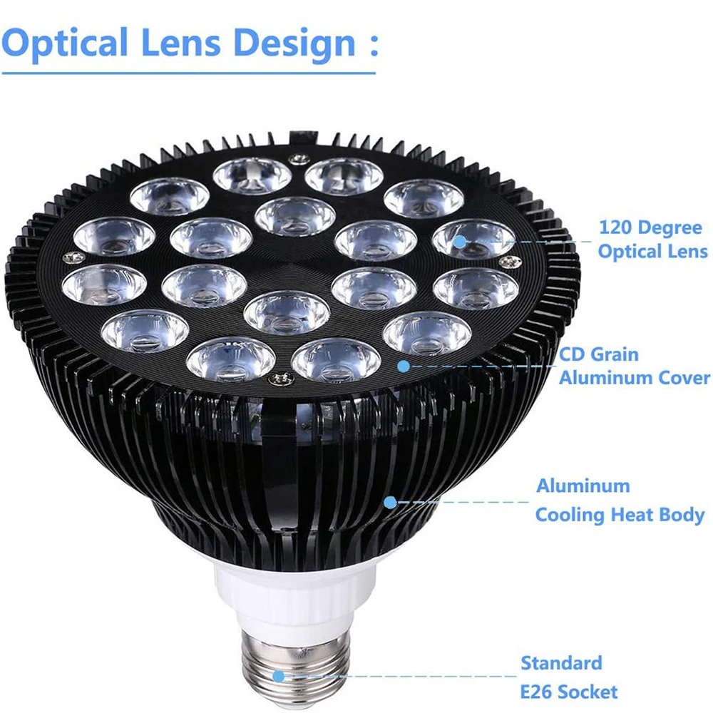 Lâmpada LED para Aquário PAR38 54W Bivolt Espectro Completo - Imagem 3