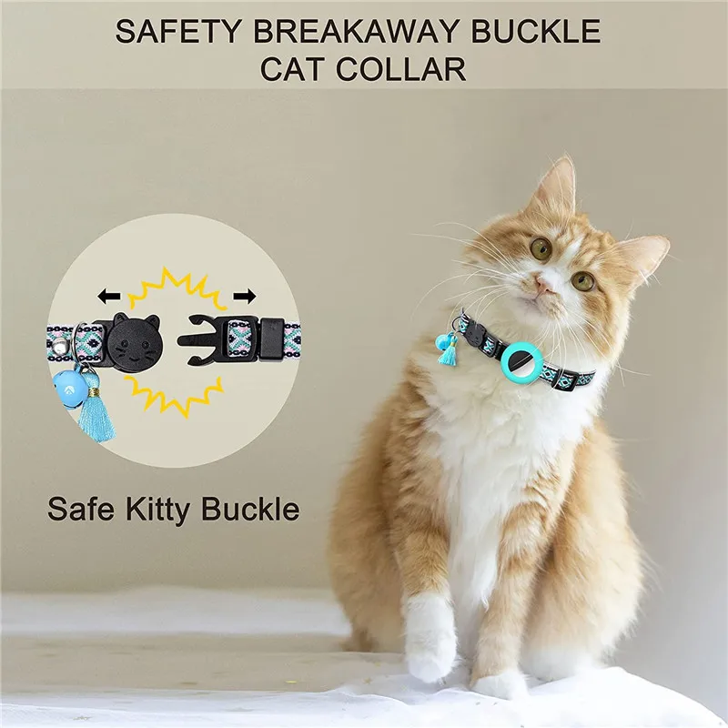 Coleira para Cães e Gatos com Suporte AirTag e Faixa Refletiva - Imagem 4