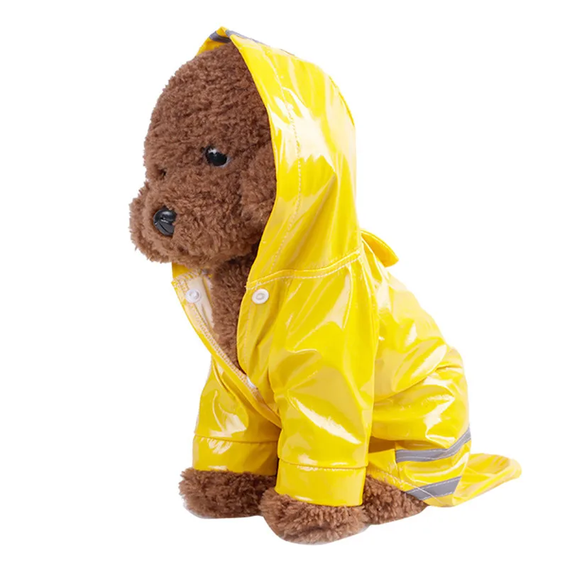Capa de Chuva para Cães e Gatos de PU Impermeável com Capuz - Imagem 3