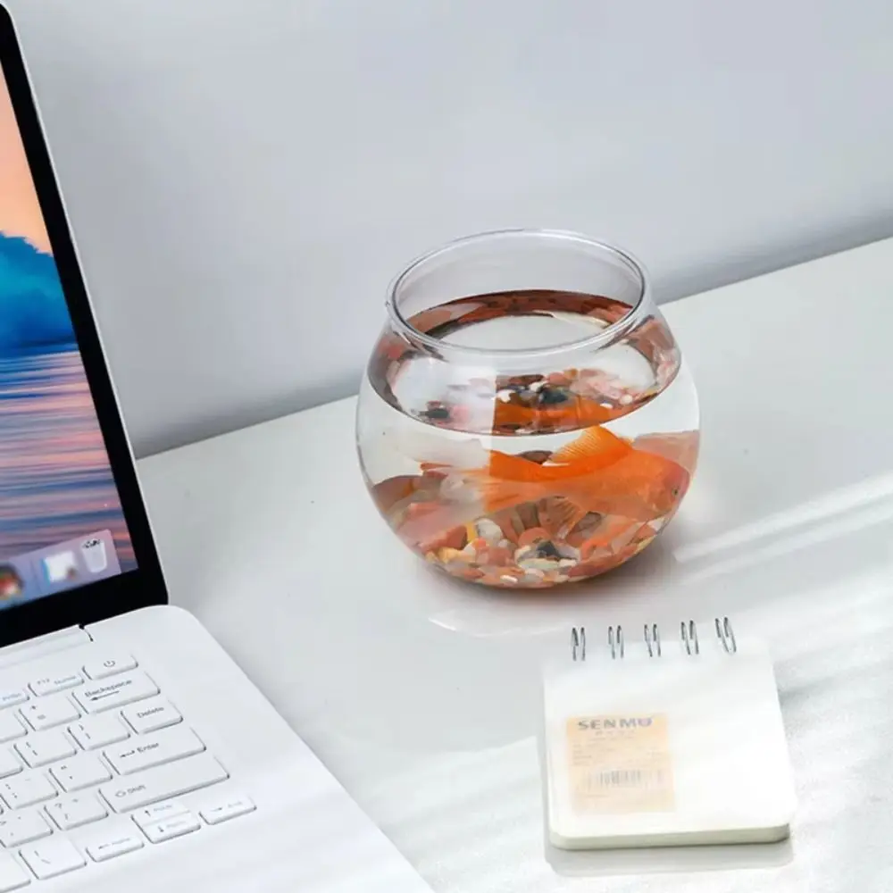 Aquário Redondo Transparente de Plástico para Peixes Pequenos - Imagem 2
