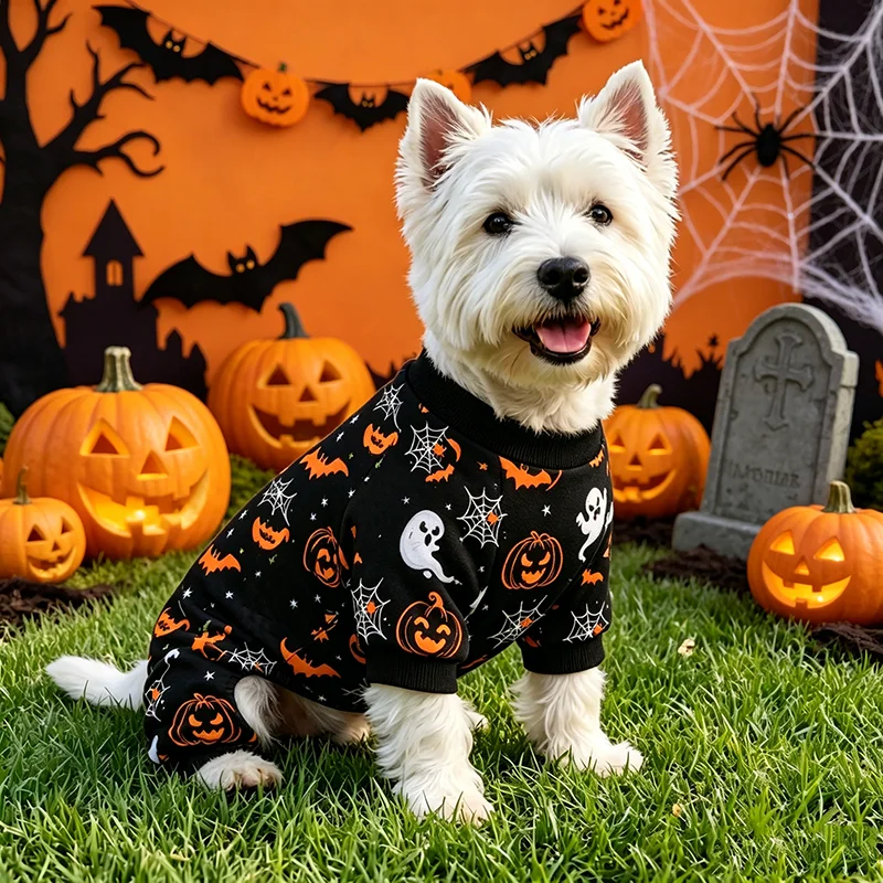 Pijama de Halloween para Cães de Poliéster com Estampa Divertida - Imagem 2