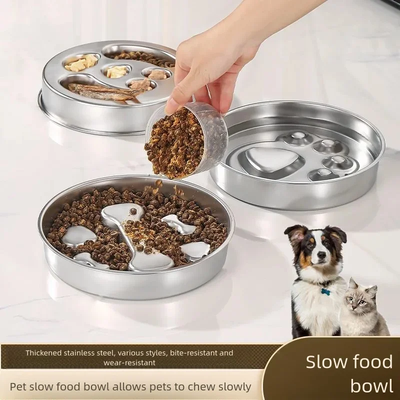 Tigela de Alimentação Lenta para Cães e Gatos de Aço Inoxidável - Imagem 4