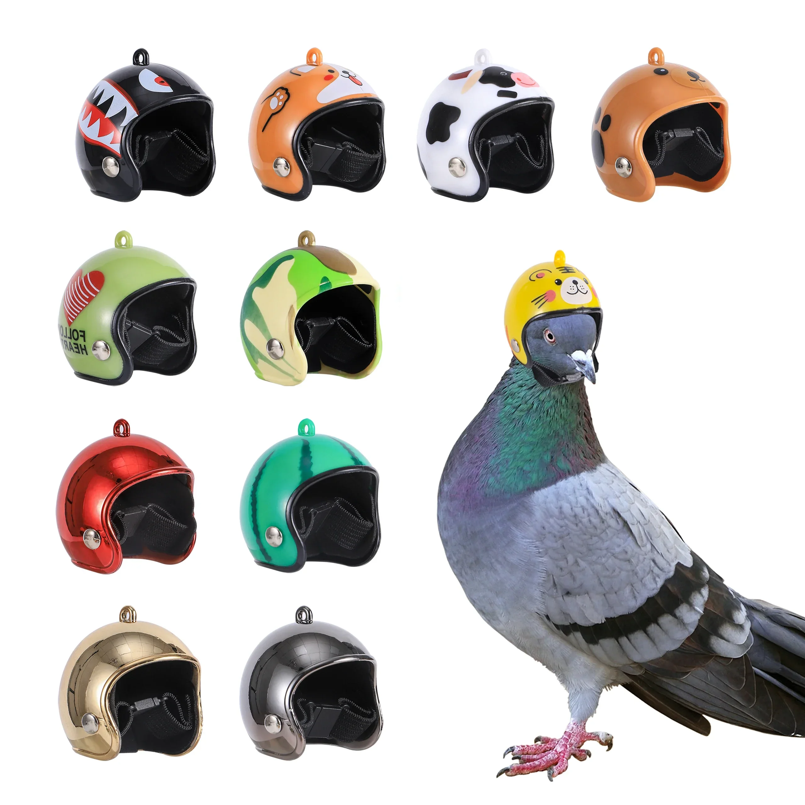 capacete de plástico para pássaros