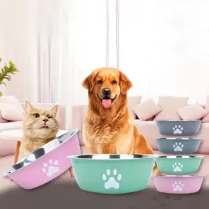 tigela de água para cães e gatos de aço inoxidável
