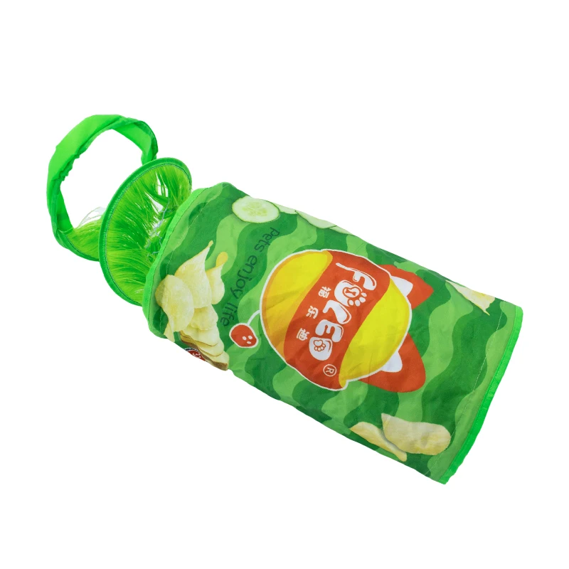 Túnel Dobrável para Gatos de Tecido com Padrão de Petiscos - Image 6