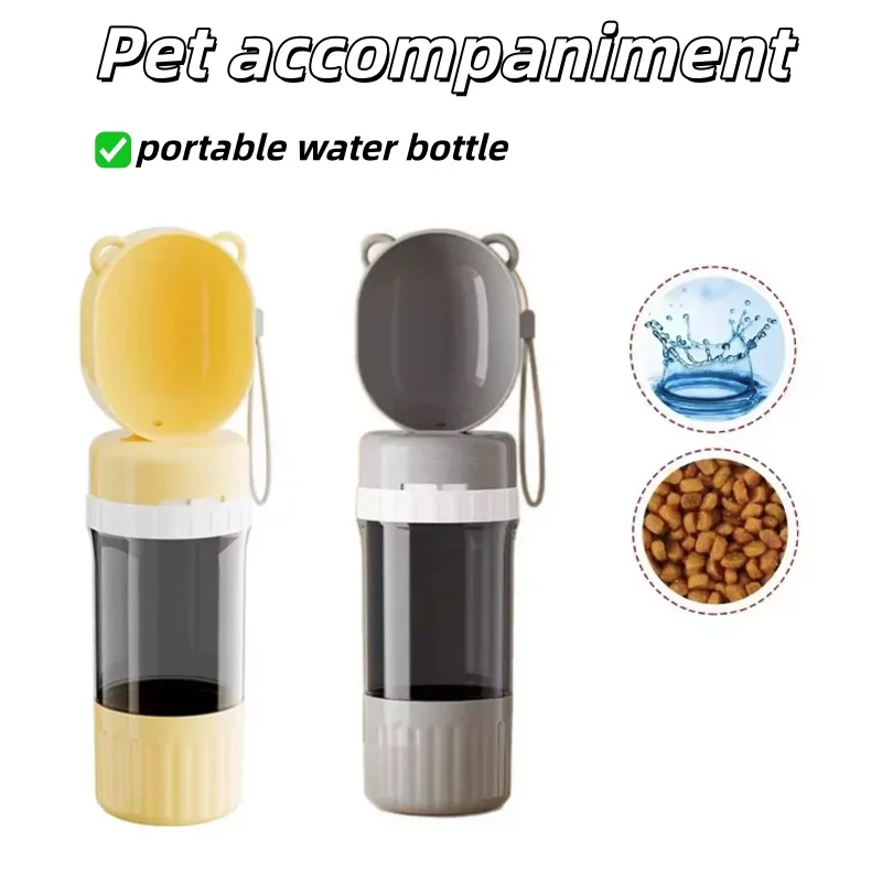 Garrafa de Alimentação 2 em 1 para Cães e Gatos com Armazenamento Duplo - Imagem 3