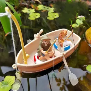 barco de pesca miniatura para aquário