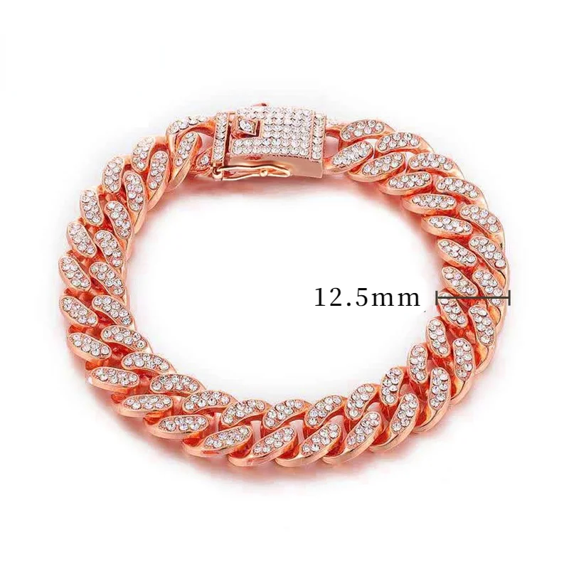 Coleira Corrente para Cães e Gatos de Strass Ouro 12,5 mm - Imagem 3