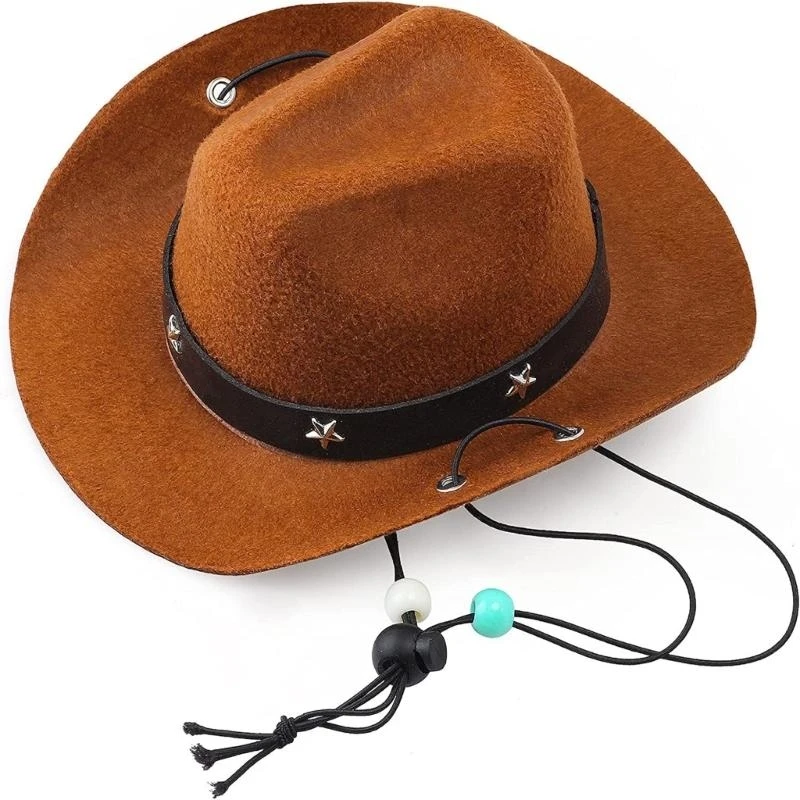 Fantasia Chapéu Cowboy para Cães e Gatos com Bandana de Poliéster - Imagem 4