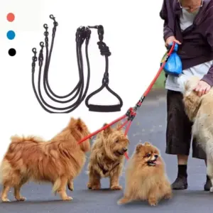 trela dupla para cães nylon