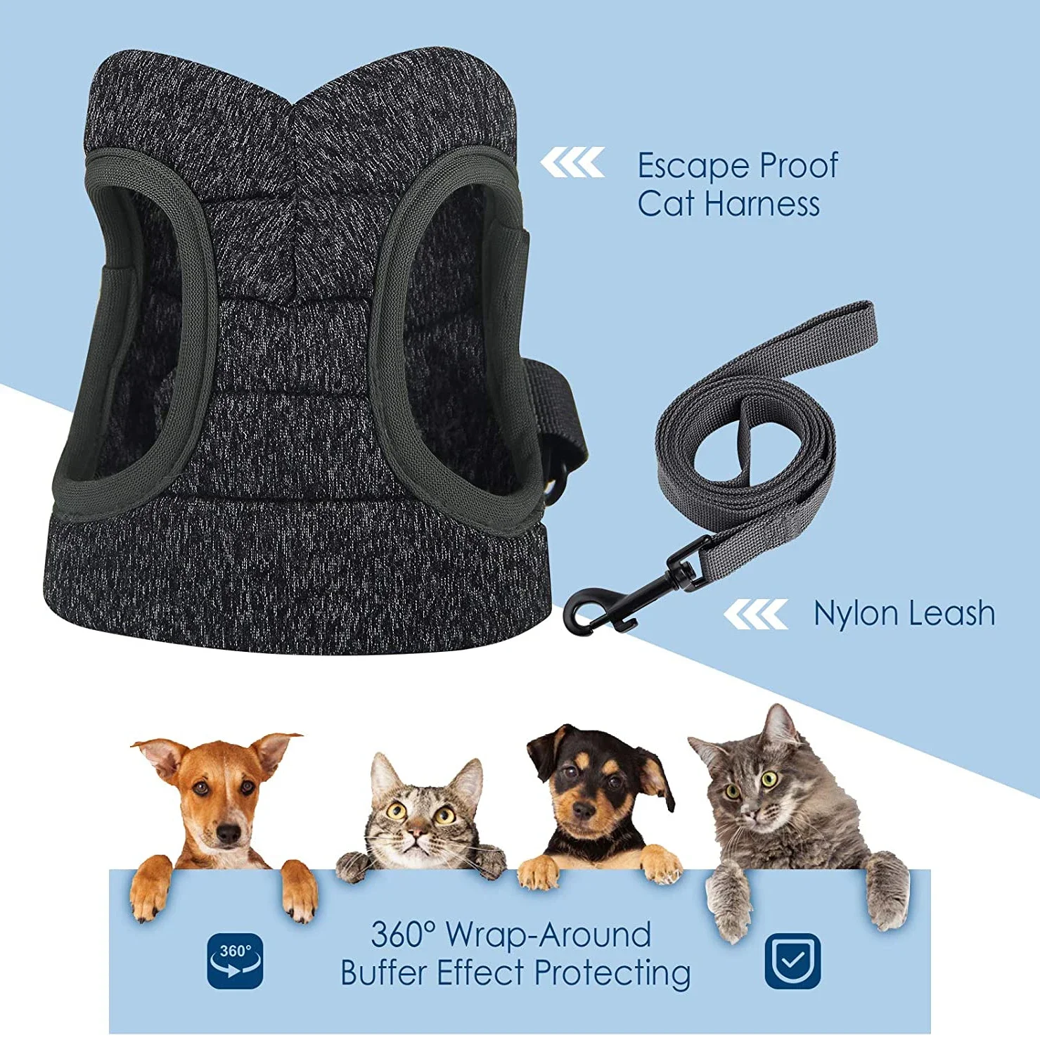 Colete para Gatos com Tiras Refletivas Respiráveis e Ajustáveis - Image 5
