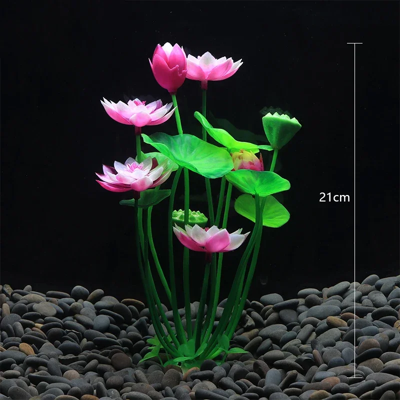 Planta de Lótus Artificial para Aquário 21 cm para Decoração - Imagem 5