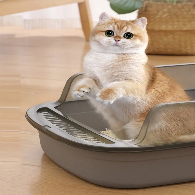 Caixa de Areia Semi-fechada para Gatos Anti-respingo - Imagem 2