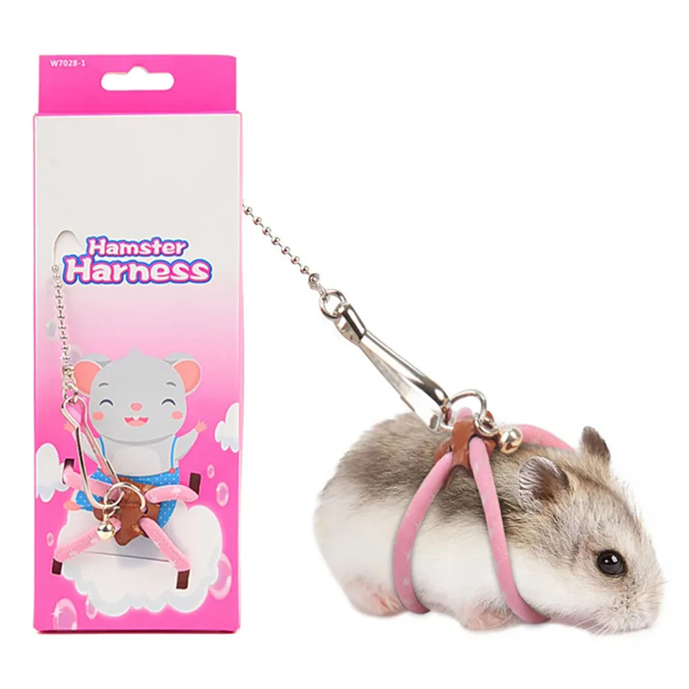 Coleira Peitoral para Hamster Ajustável com Sino e Trela de 60 cm - Imagem 2
