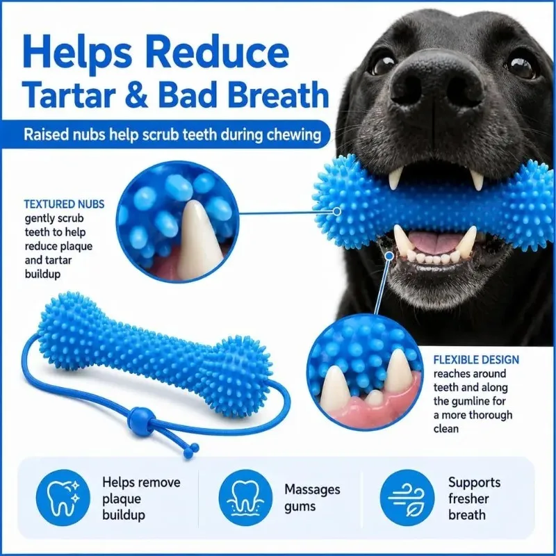 Brinquedo Dental para Cães de Ação Dupla Reutilizável - Imagem 5