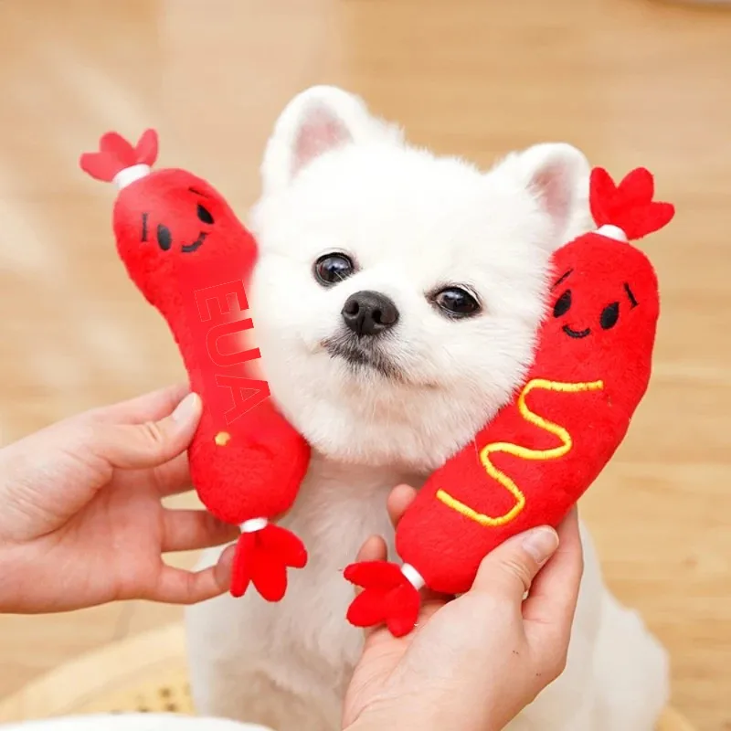 Brinquedo de Pelúcia para Cães Cachorro Quente com Som - Imagem 3