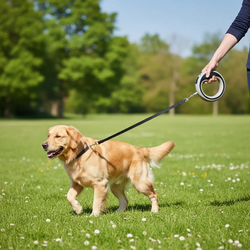 Coleira Retrátil para Cães com Alça em Loop e Design Antienrolamento - Imagem 4