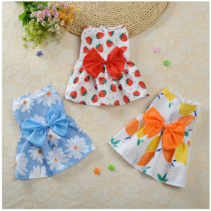 vestido floral para cães e gatos