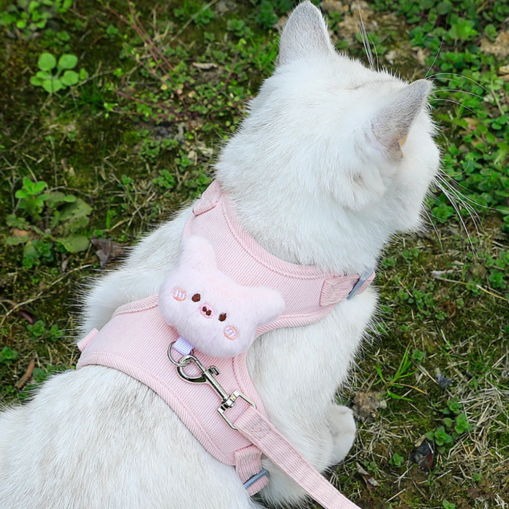 Conjunto Coleira e Guia para Gatos Ajustável Anti-Fuga para Passeio - Imagem 3