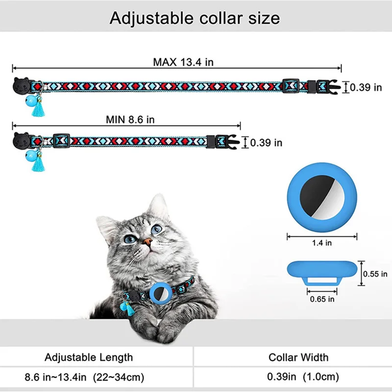 Coleira para Cães e Gatos com Suporte AirTag e Faixa Refletiva - Imagem 6
