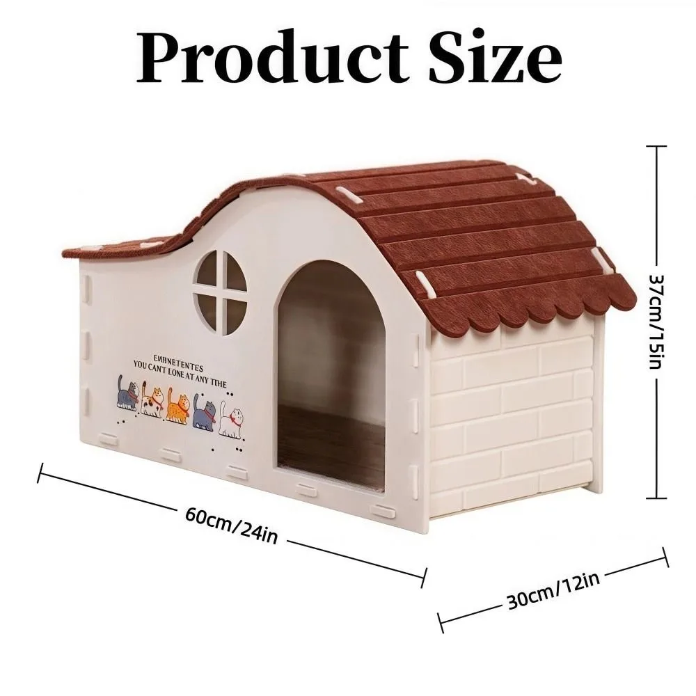 Casa de Gato Dobrável de Feltro 60x30x37 cm para Gatos até 9 kg - Image 6