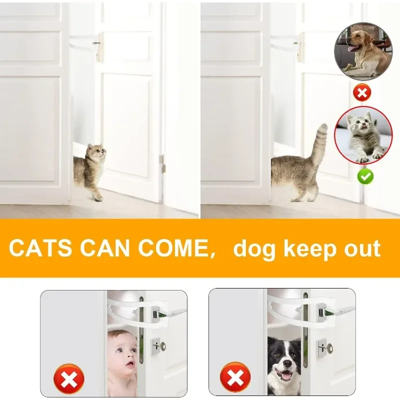 Trava de Porta Ajustável para Gatos e Cães Plástico Branco - Imagem 5