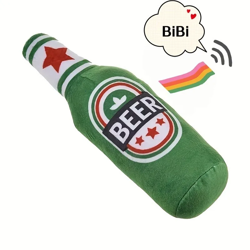 Brinquedo Garrafa de Cerveja para Cães com Som para Mastigar - Imagem 2