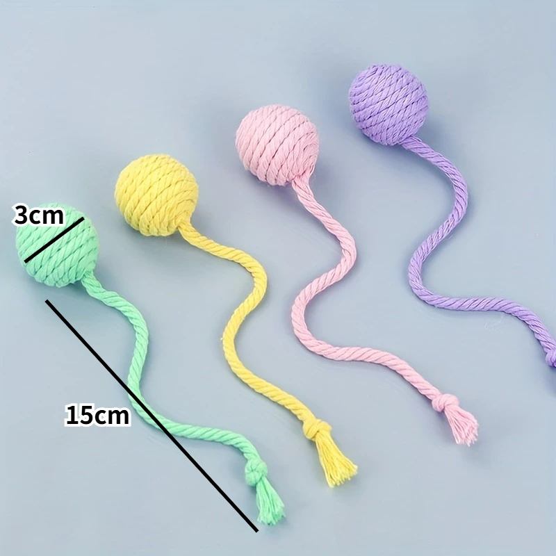 Kit Bola de Corda para Gatos 3cm com Chocalho Interno 4 Unidades - Image 6
