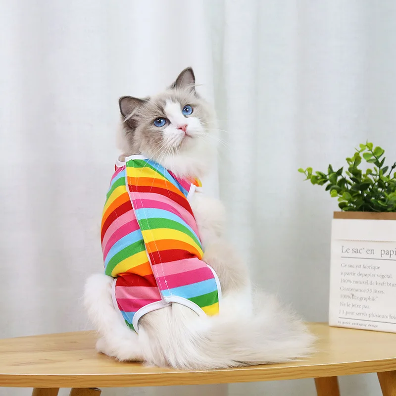 Roupa de Recuperação para Gatos de Poliéster para Feridas Abdominais - Imagem 3