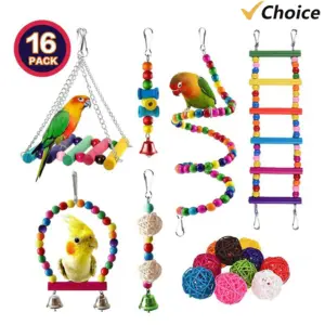 conjunto de brinquedos para pássaros