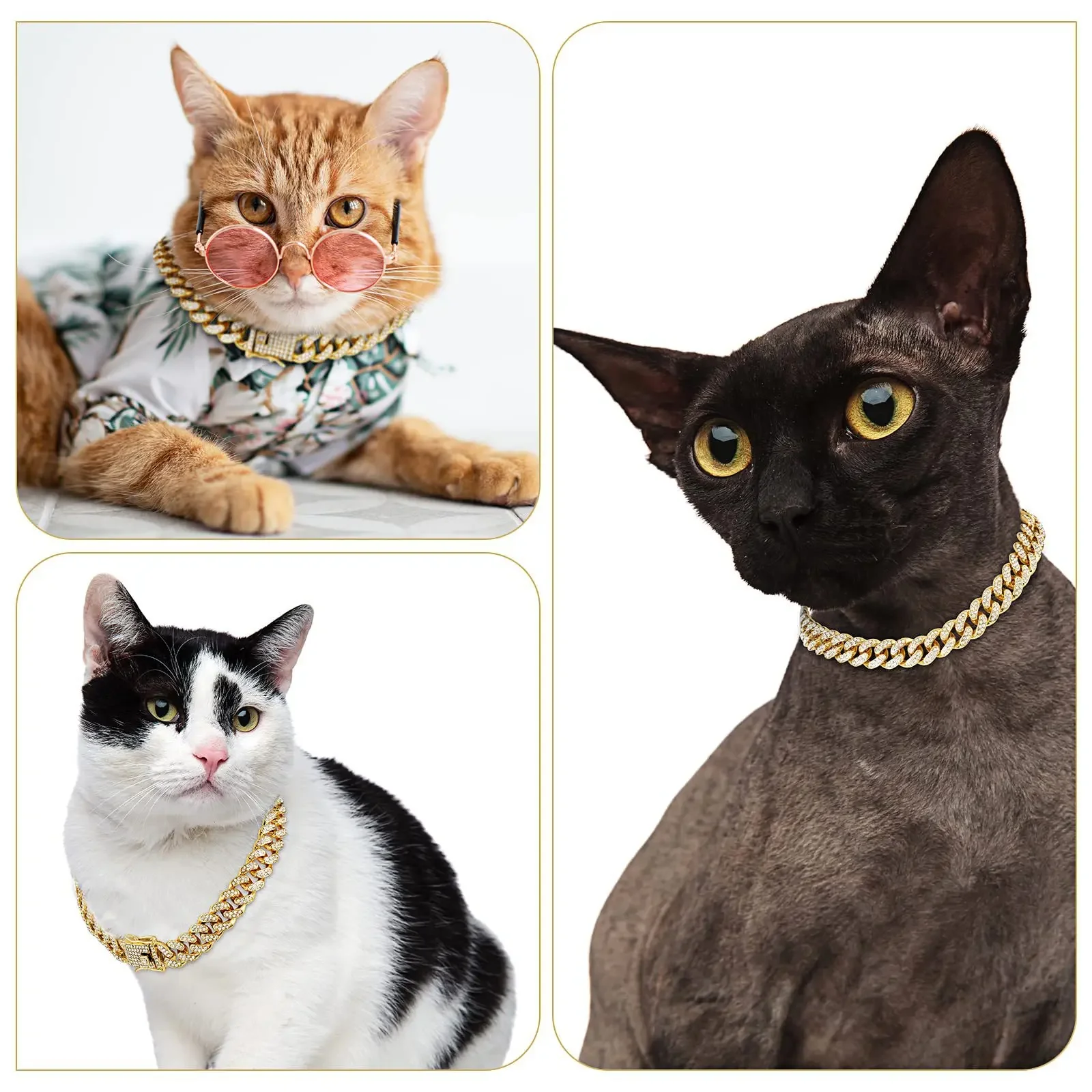 Coleira Corrente para Cães e Gatos de Metal com Fivela de Segurança - Imagem 3