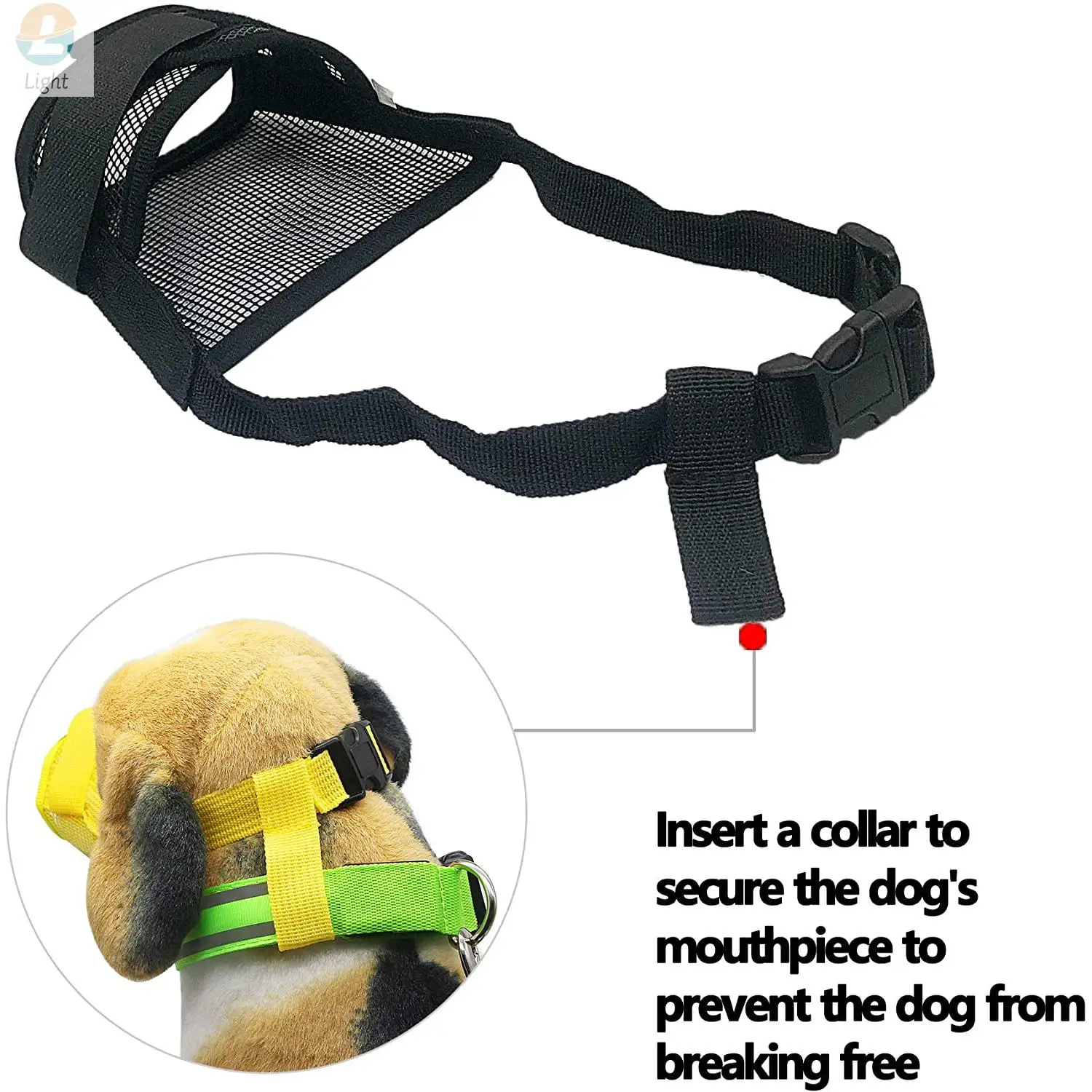 Focinheira para Cães de Nylon Ajustável com Malha Respirável - Image 3