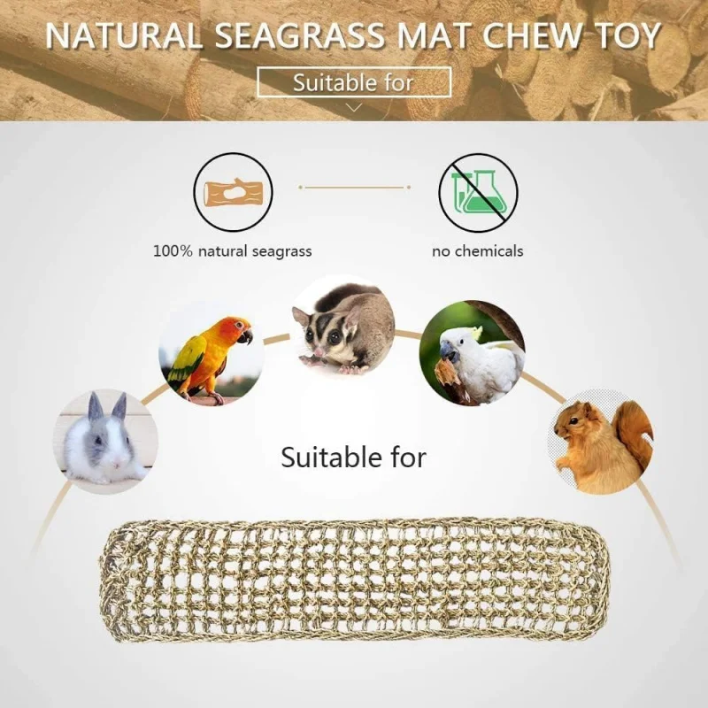 Tapete de Seagrass para Pássaros e Papagaios com Escada de Corda - Imagem 6